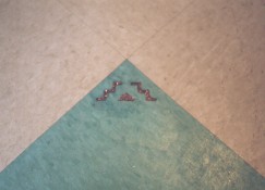 enameled floor tile accent